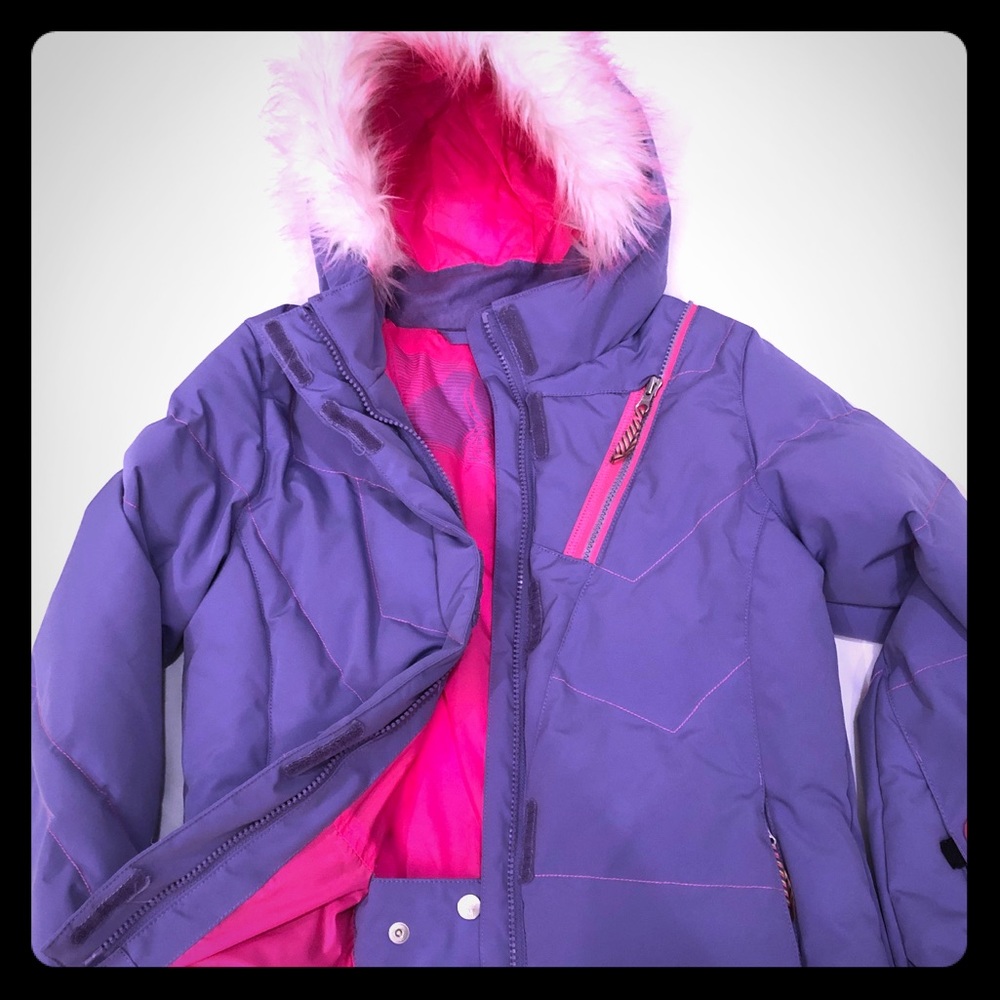 Spyder Girls Ski Jacket with removable fur trim